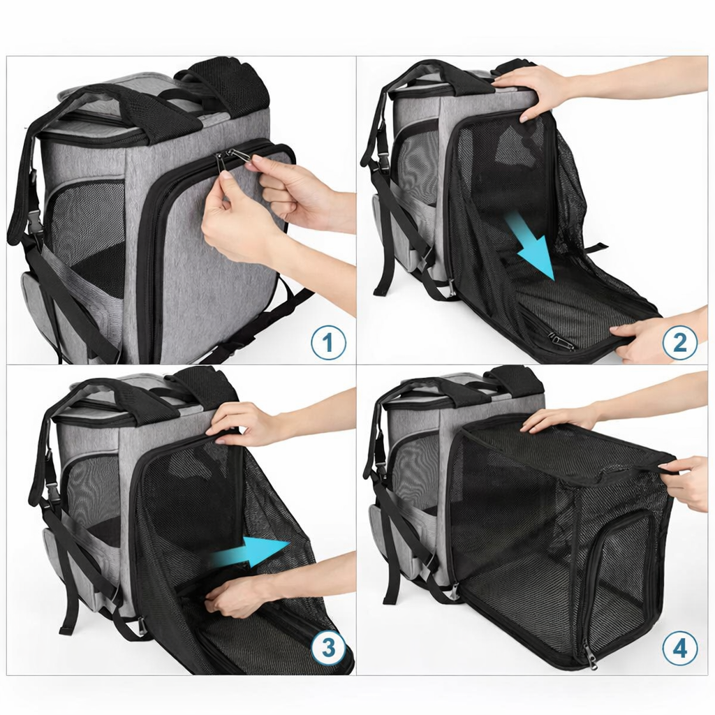 Sac à dos extensible et ventilé pour chats