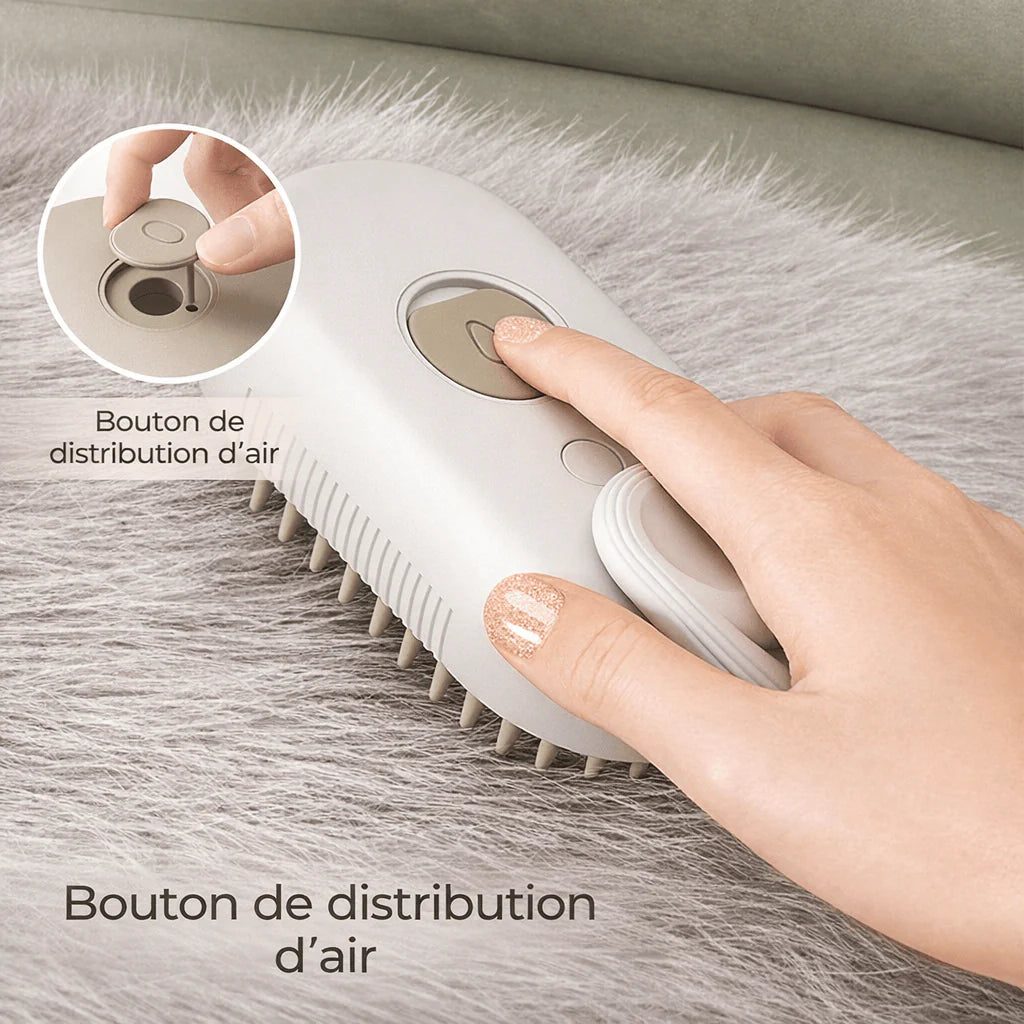 Brosse à vapeur pour chat 3 en 1