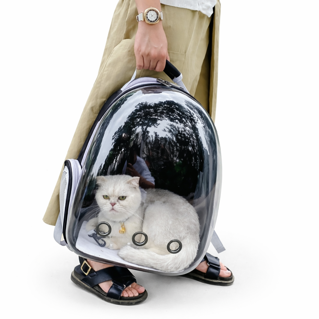 Sac à dos respirant pour chat avec fenêtre transparente