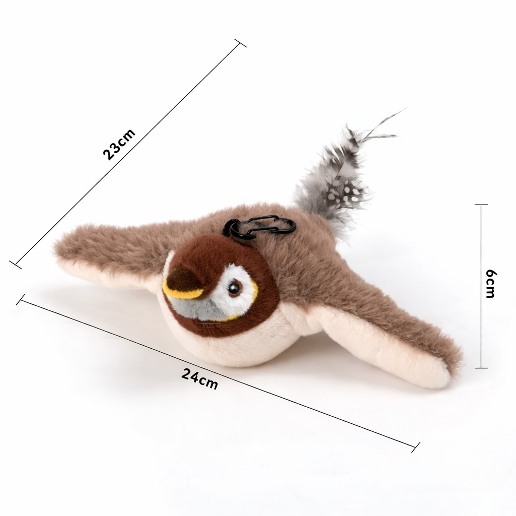 Jouet interactif pour chat – Oiseau animé à ailes battantes