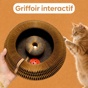 Jouet griffoir interactif pour chats avec balle