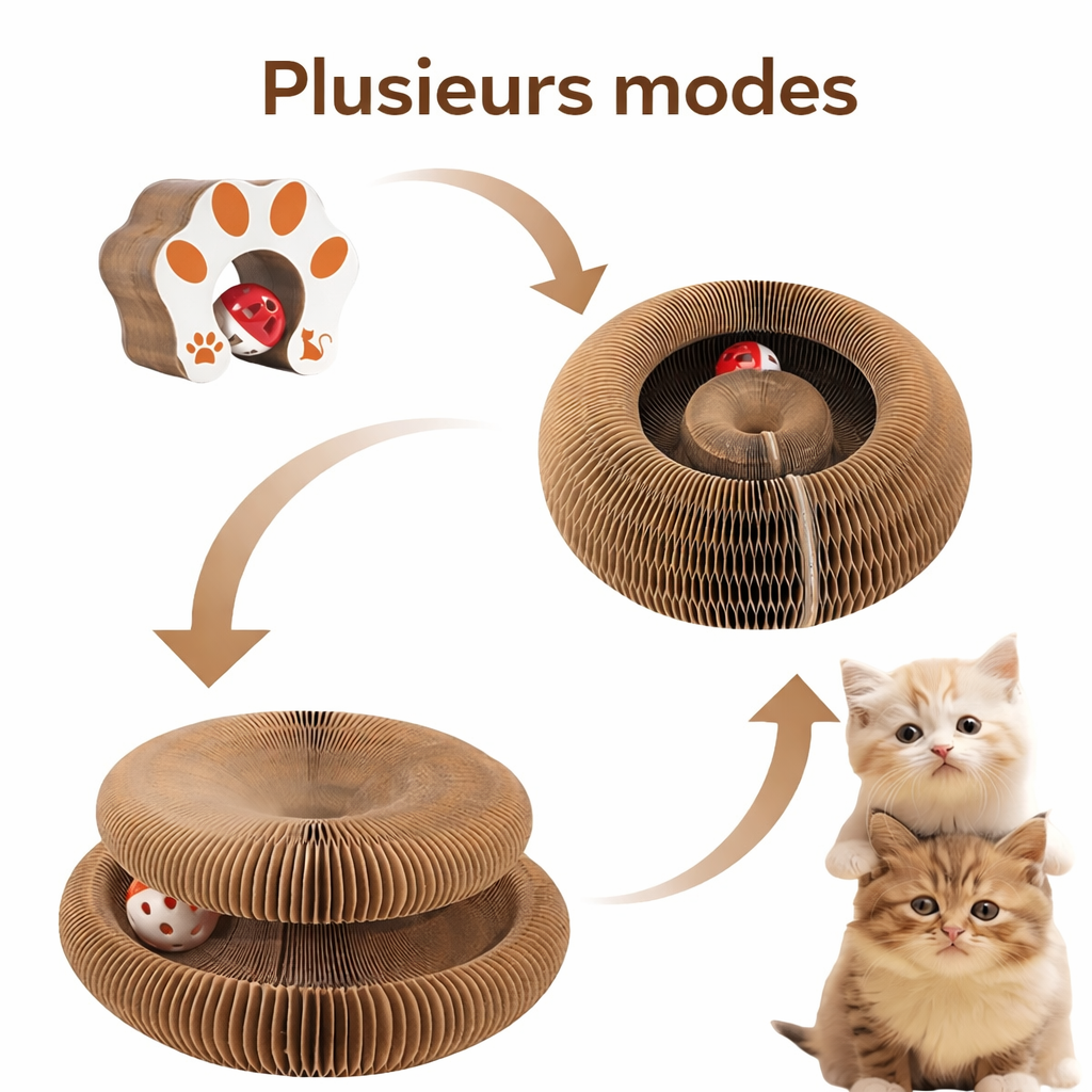 Jouet griffoir interactif pour chats avec balle