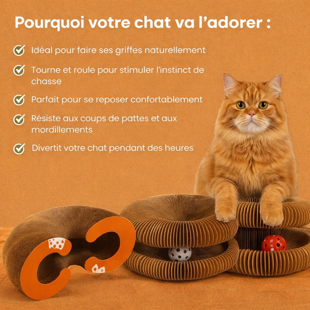 Jouet griffoir interactif pour chats avec balle