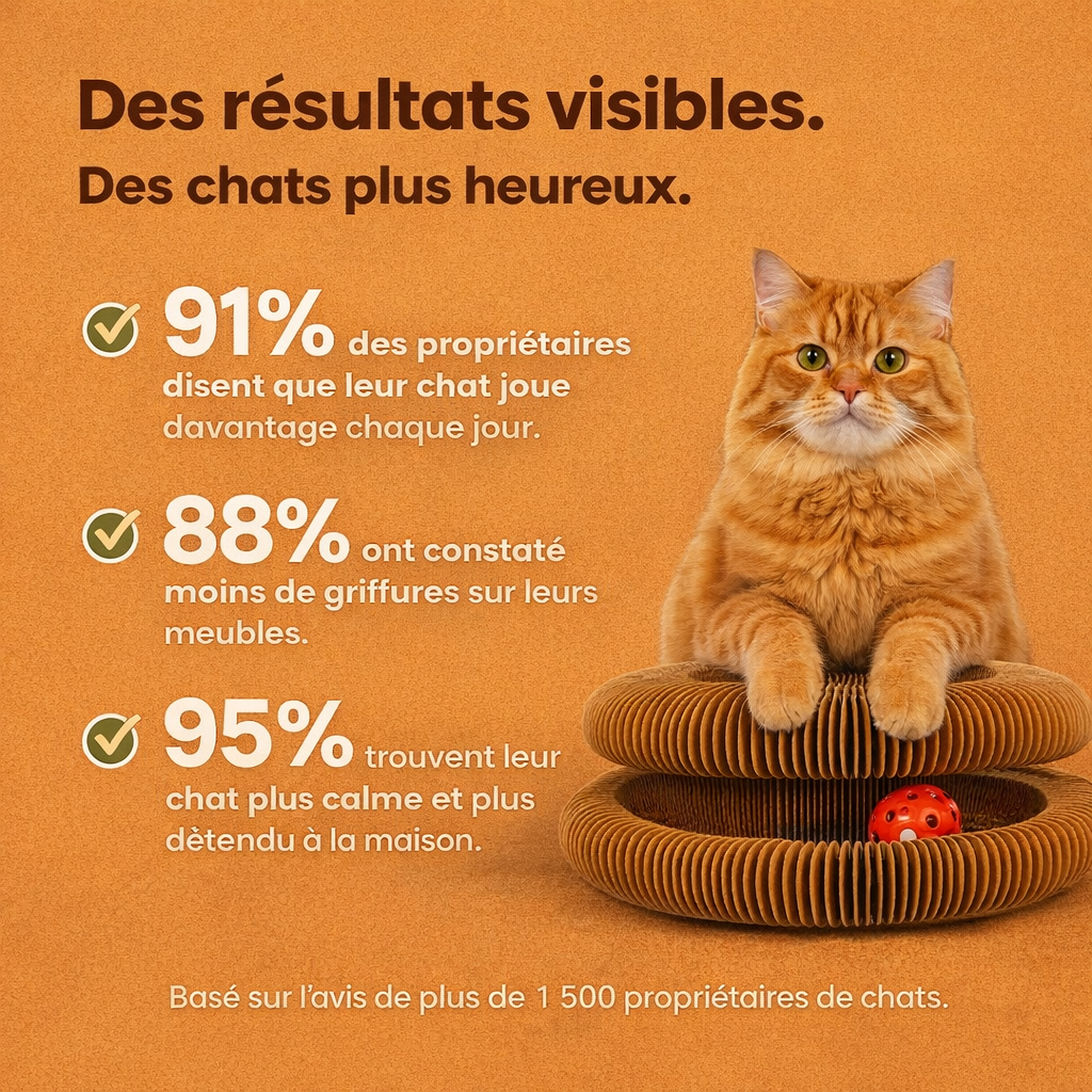 Jouet griffoir interactif pour chats avec balle
