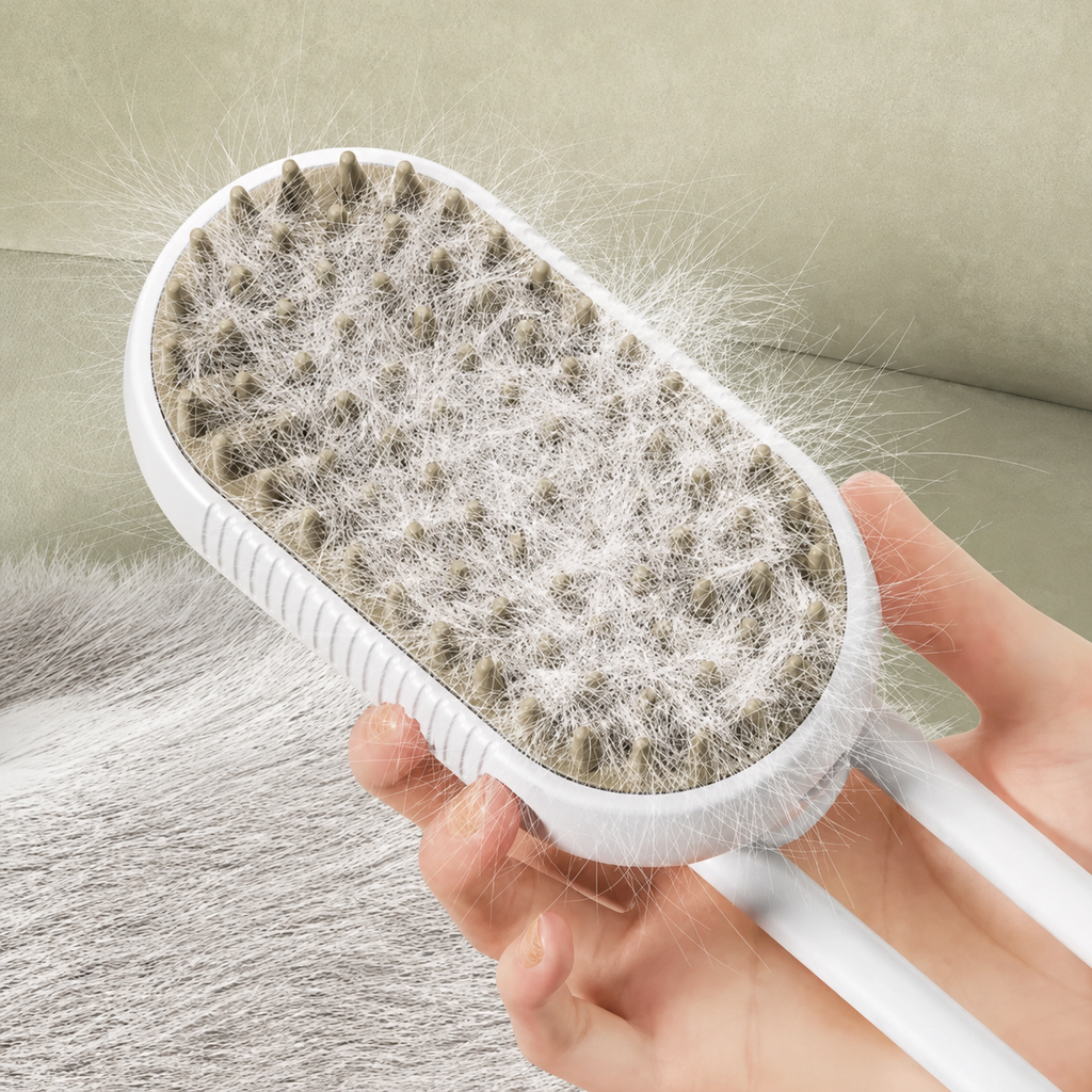 Brosse à vapeur pour chat 3 en 1