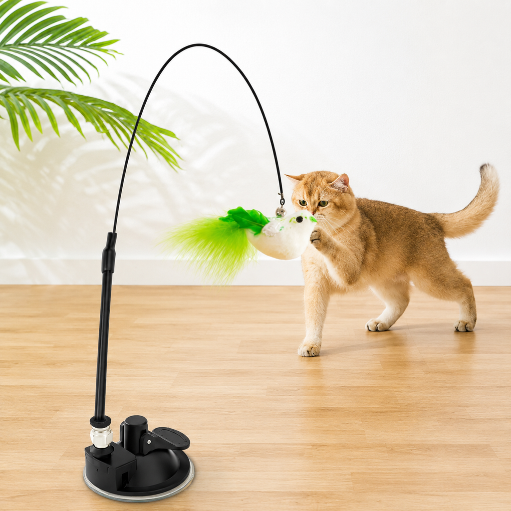 Jouet interactif pour chat avec plume automatique