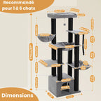 Arbre à chat XXL gris - 170 cm