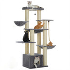 Arbre à chat XXL gris et blanc - 170 cm