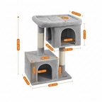 Arbre à Chat 84 cm – Tour pour Chats avec 2 Niches et Griffoirs