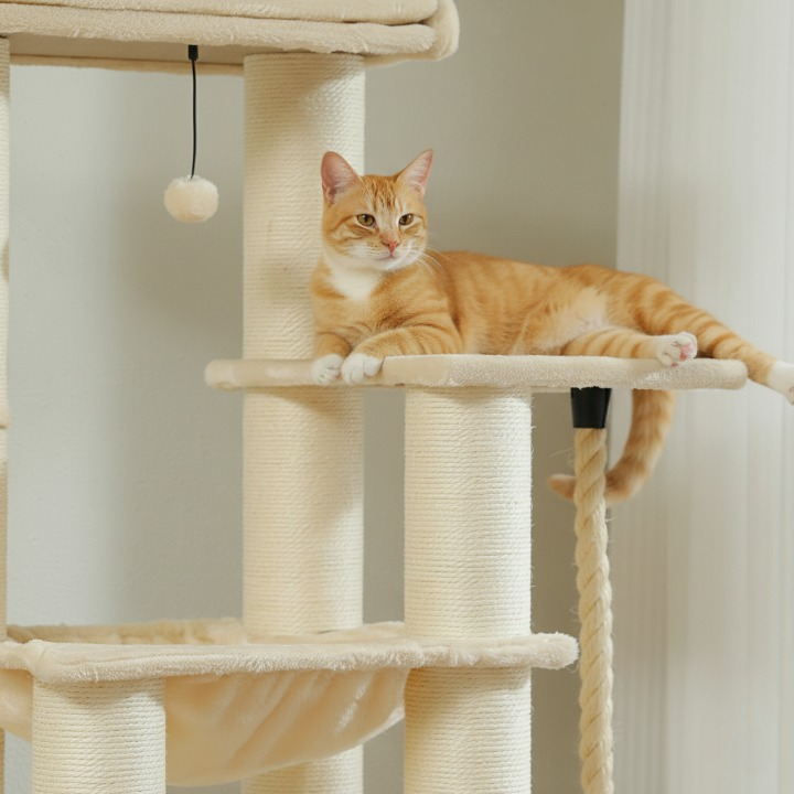 Arbre à chat XXL beige - 170 cm