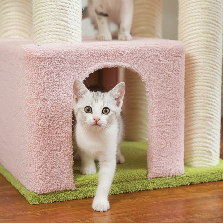 Arbre à chat XXL rose - 170 cm