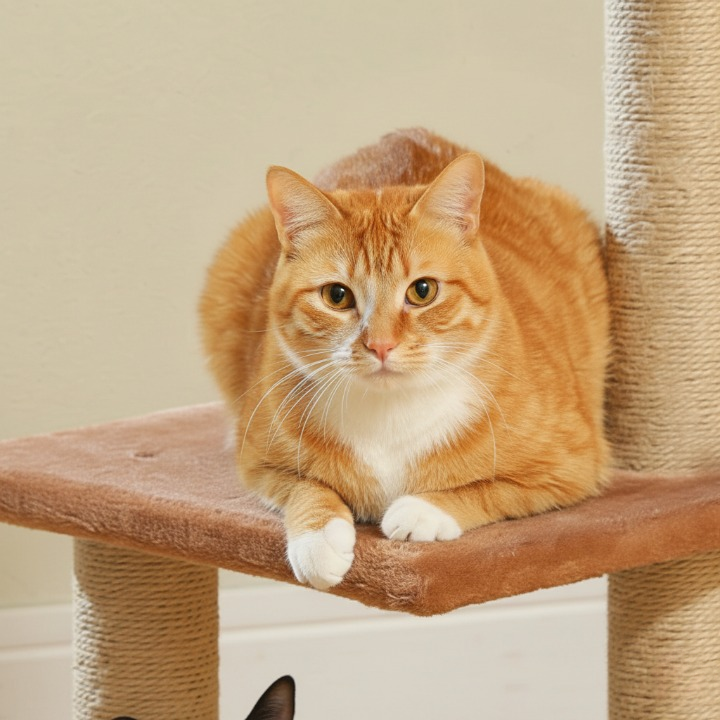 Arbre à chat marron multi niveaux 80 cm – 3 Griffoirs et Base Stable