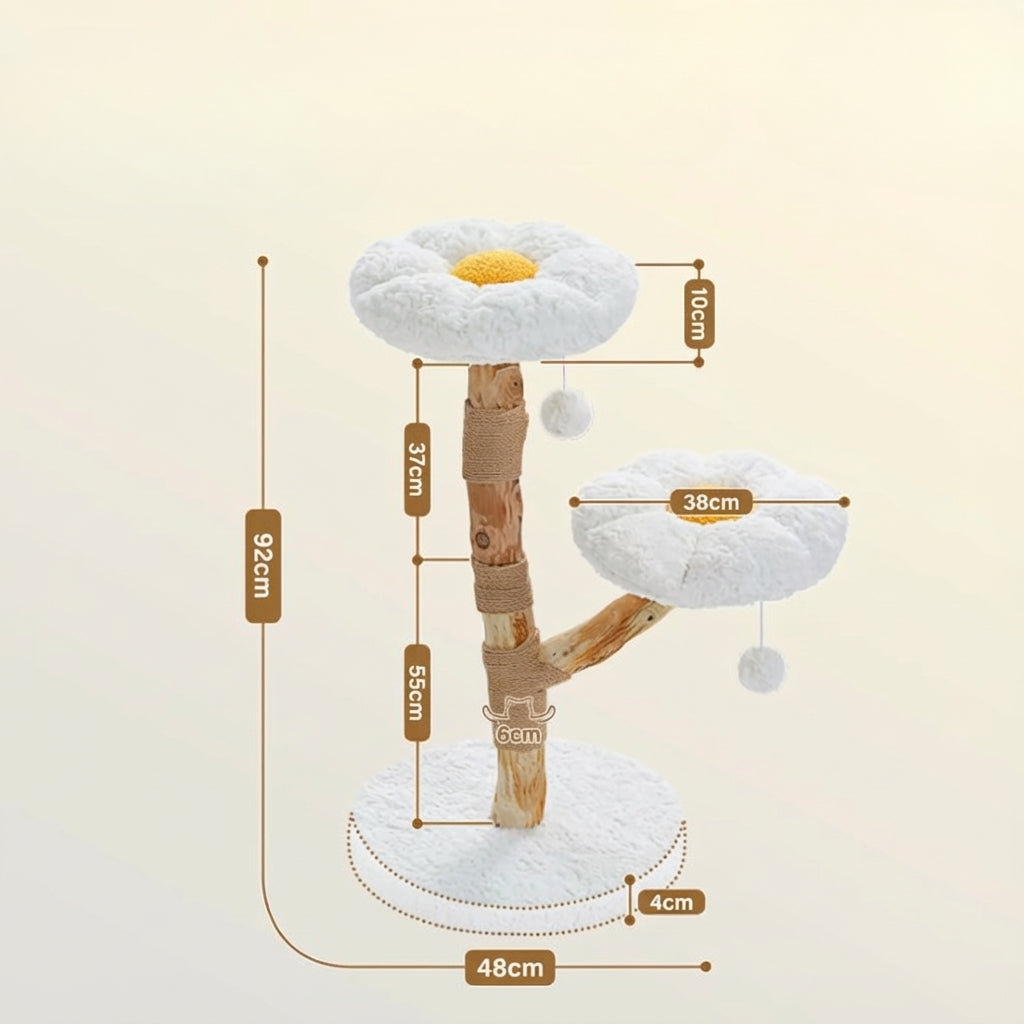 Arbre à chat moderne avec lit condo de luxe et griffoirs en bois