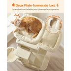 Arbre à Chat XXL beige 206 cm – Arbre à chat multi-niveaux avec Griffoirs, Perchoirs, Hamac et Maisons pour Chats