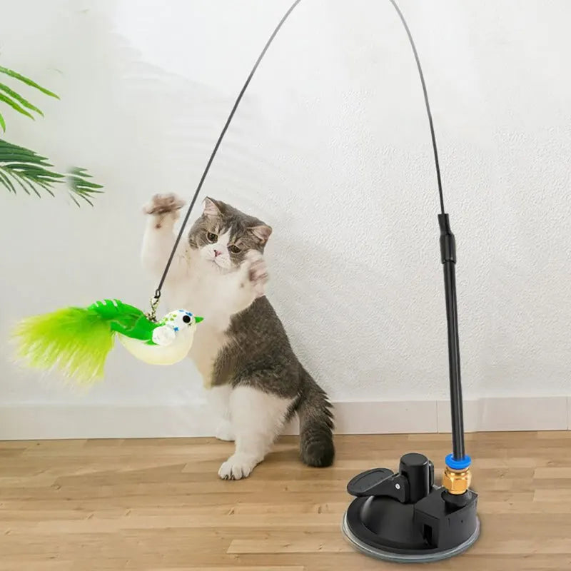 Jouet interactif pour chat avec plume automatique