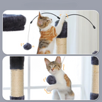 Arbre à Chat gris et blanc multi-niveaux avec Poteaux en Sisal, Niche et Coussin Doux – Idéal pour Chats d’Intérieur