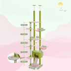 Arbre à Chat Cactus du Sol au Plafond avec Hamac, Niche et Griffoirs