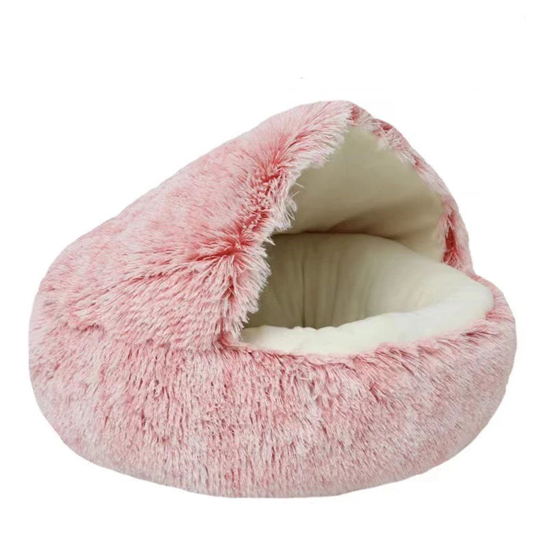 Nid Douillet Peluche pour Chat – Lit Grotte Couvrant, Chaleur & Confort Optimal