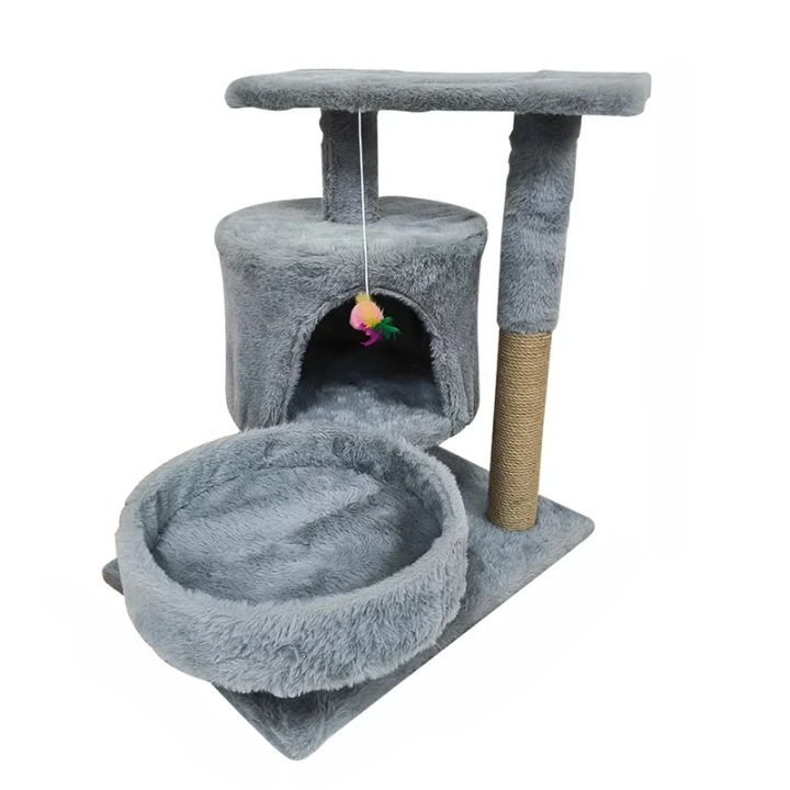 Arbre à Chat avec Niches, Perchoirs et Griffoirs – Tour de Jeu avec Jouet pour Chats