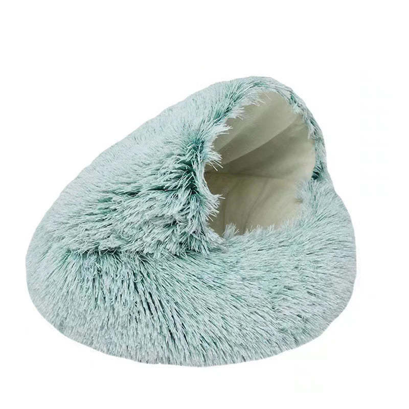Nid Douillet Peluche pour Chat – Lit Grotte Couvrant, Chaleur & Confort Optimal