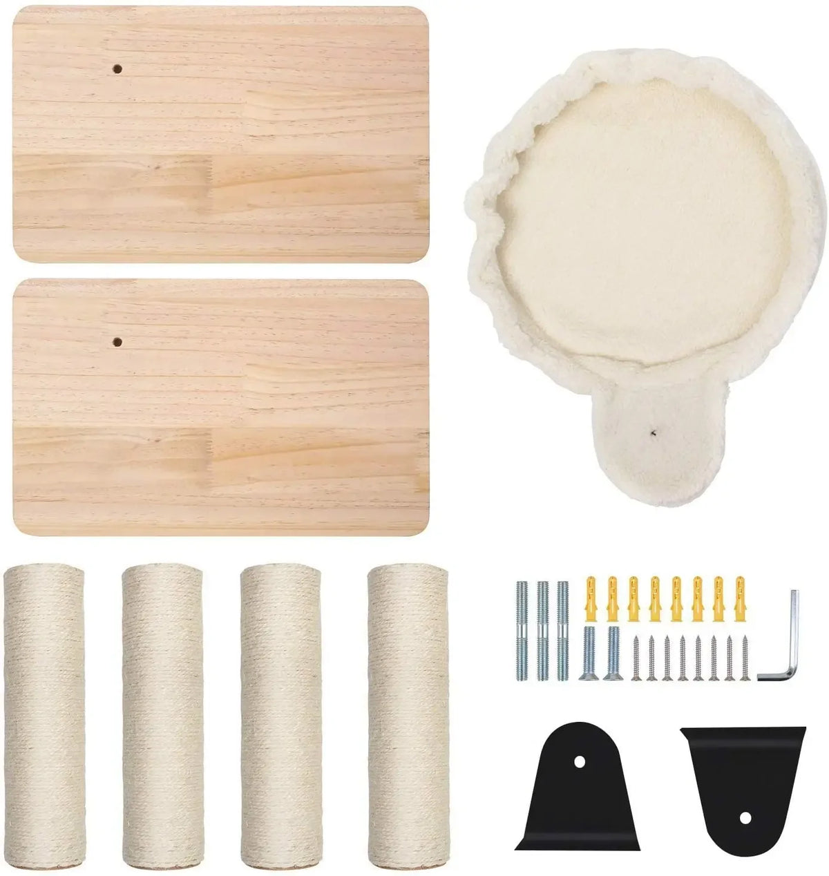 Arbre à Chat Mural 104 cm – Griffoir et Aire d’Escalade pour Chats