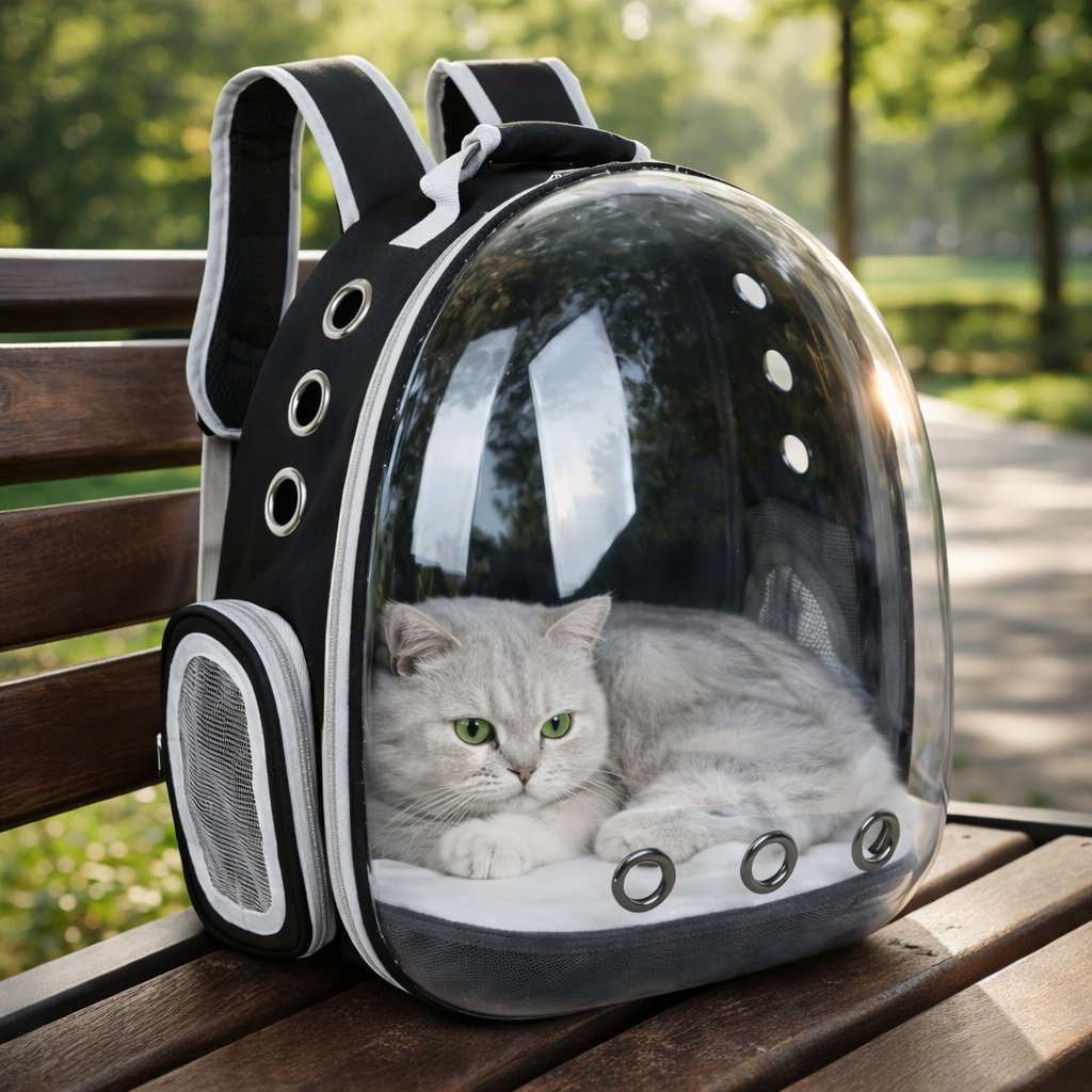 Sac à dos respirant pour chat avec fenêtre transparente