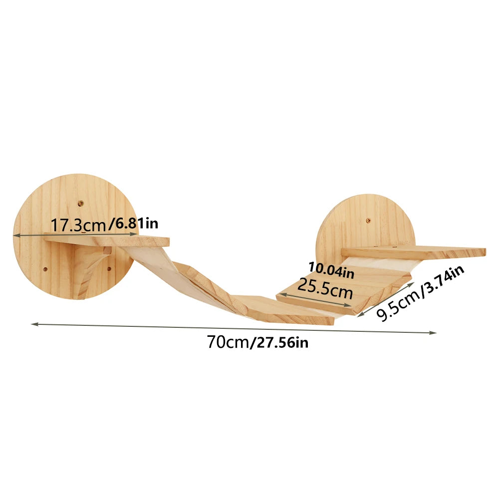 Arbre à chat mural en bois - Étagères murales pour chat