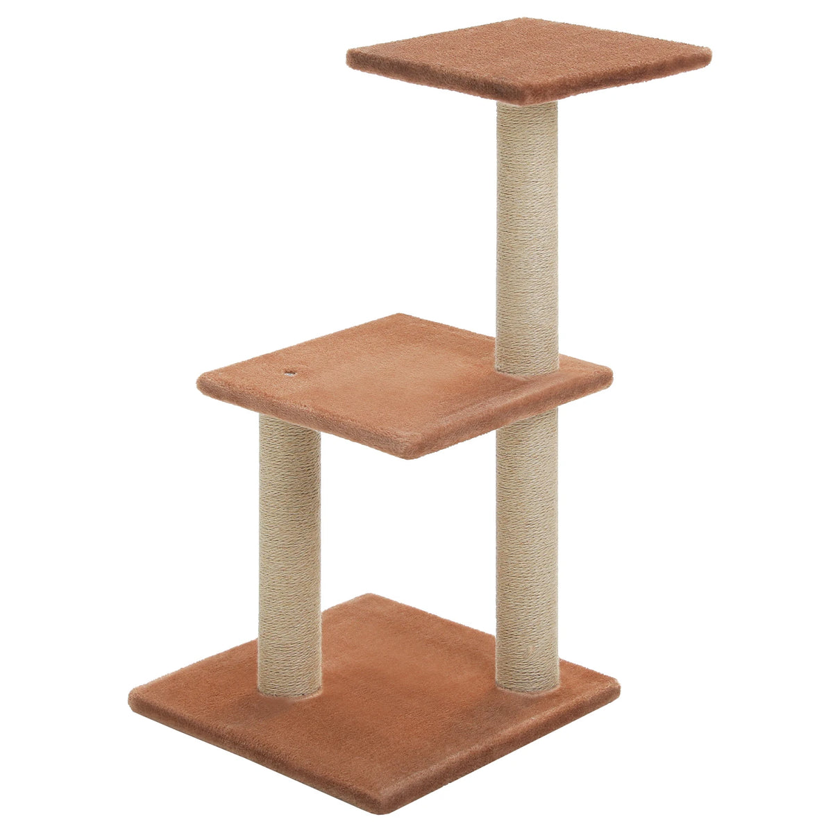 Arbre à chat marron multi niveaux 80 cm – 3 Griffoirs et Base Stable