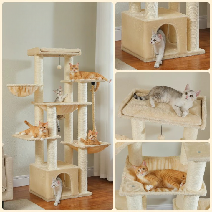 Arbre à chat XXL beige - 170 cm