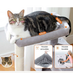 Arbre à Chat gris 82 cm avec Perchoir Amovible, Jouet à Ressort et 2 Niches Spacieuses
