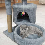 Arbre à Chat avec Niches, Perchoirs et Griffoirs – Tour de Jeu avec Jouet pour Chats