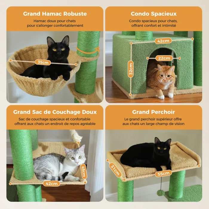 Arbre à Chat XXL vert - 169 cm