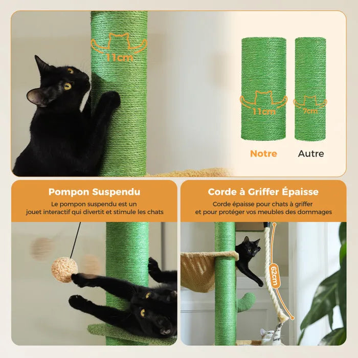 Arbre à Chat XXL vert - 170 cm