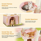 Arbre à chat XXL rose - 170 cm