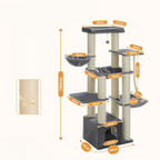 Arbre à chat XXL gris et blanc - 170 cm