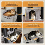 Arbre à chat XXL gris - 170 cm