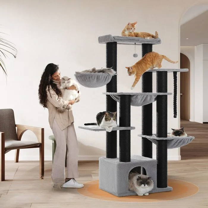 Arbre à chat XXL gris - 170 cm